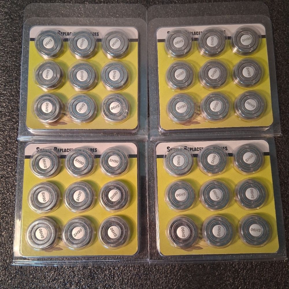 Bulk Lot 36 COUNT SH90 Replacement Head Compatible with Philips Norelco Ser 9000